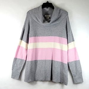 Rachel Zoe Large Striped Cowl Neck Long Sleeve Oversized Sweater Size M